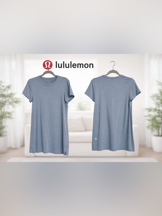 lululemon athletica Dresses & Skirts - Lululemon All Yours Short Sleeve T-Shirt Dress - Blue - Size 4/6